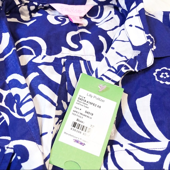 Lilly Pulitzer Captiva Tunic Spectrum Blu XS - Picture 6 of 9